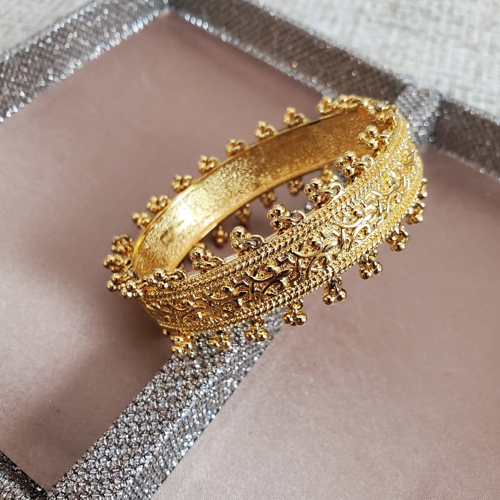 Gold Plated Bollywood Hinge Bracelet
